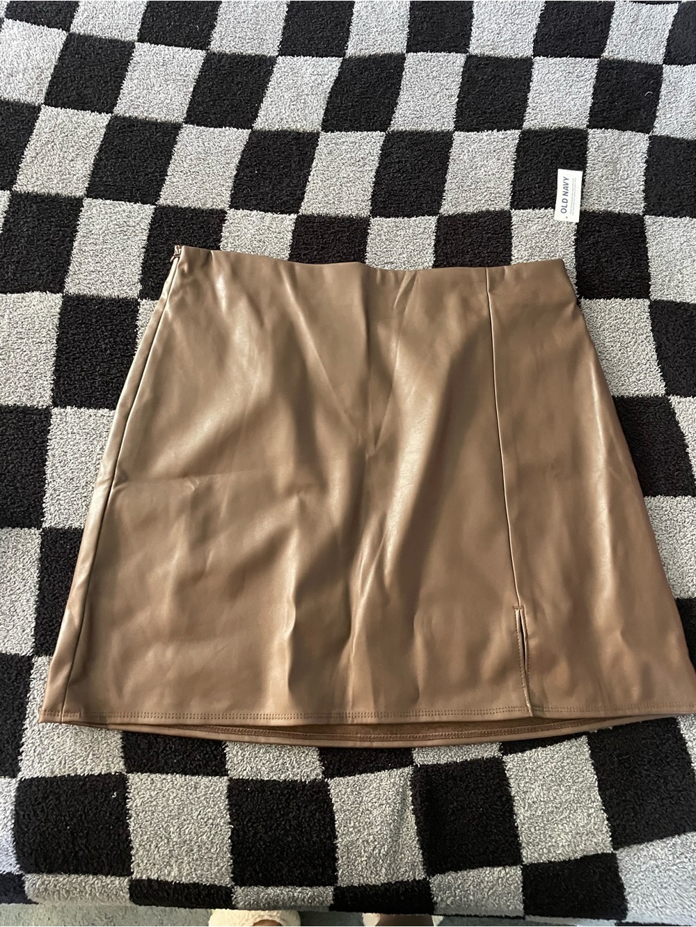 Old Navy Faux Leather Mini Skirt in Tan